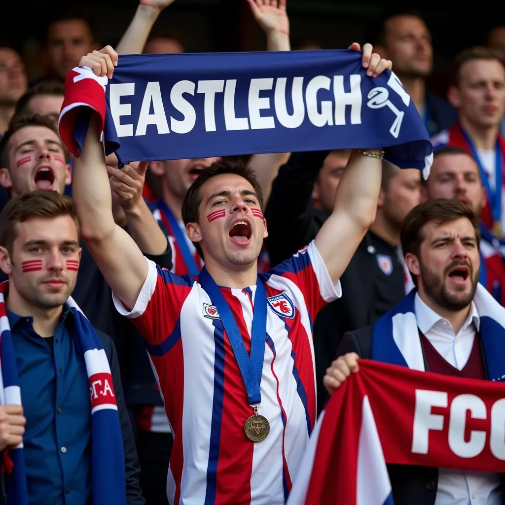 Eastleigh FC Fans Cheering in the Stands