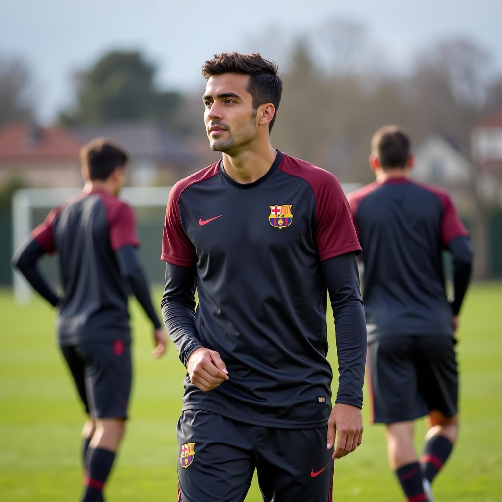 Emiliano Gomez training with teammates