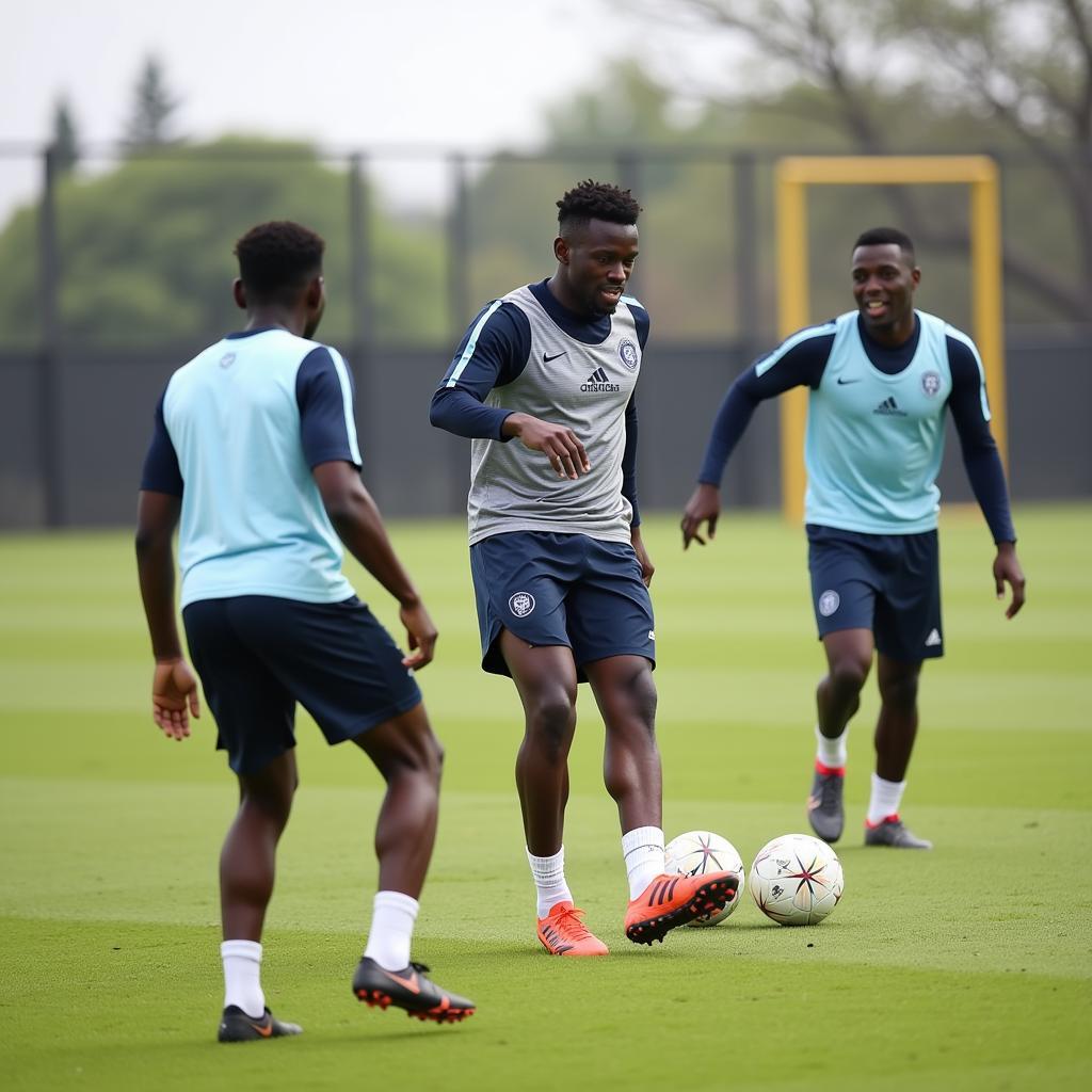 Enoch Kofi Adu training with teammates