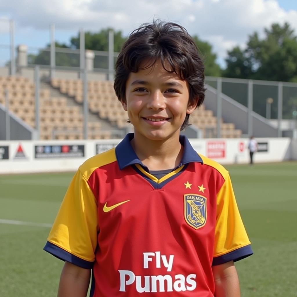 Erik Lira during his youth career at Pumas UNAM