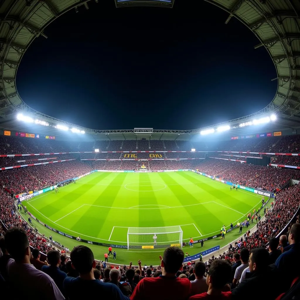 Estadio El Teniente interior view during a match