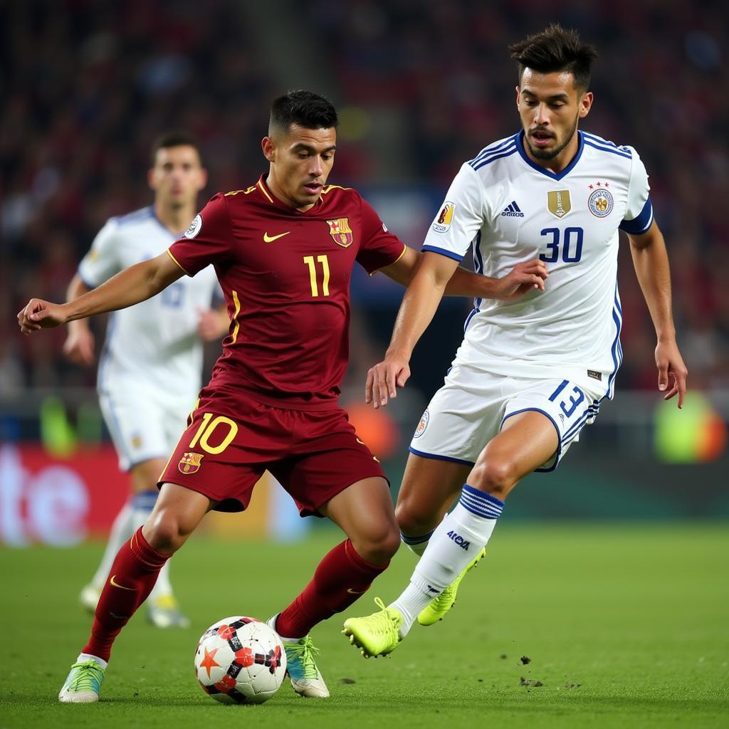 Estupiñán showcasing his skills on the pitch