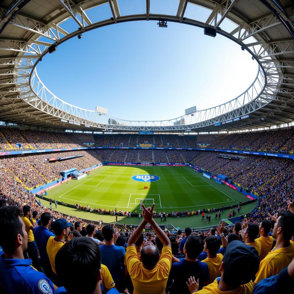 The passionate fans of Fabra Boca, known for their unwavering support and electrifying atmosphere, creating an intimidating spectacle for opposing teams.