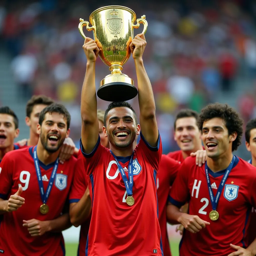 Fernando David Arce nâng cao chiếc cúp vô địch CONCACAF Gold Cup 2009 cùng đội tuyển Mexico