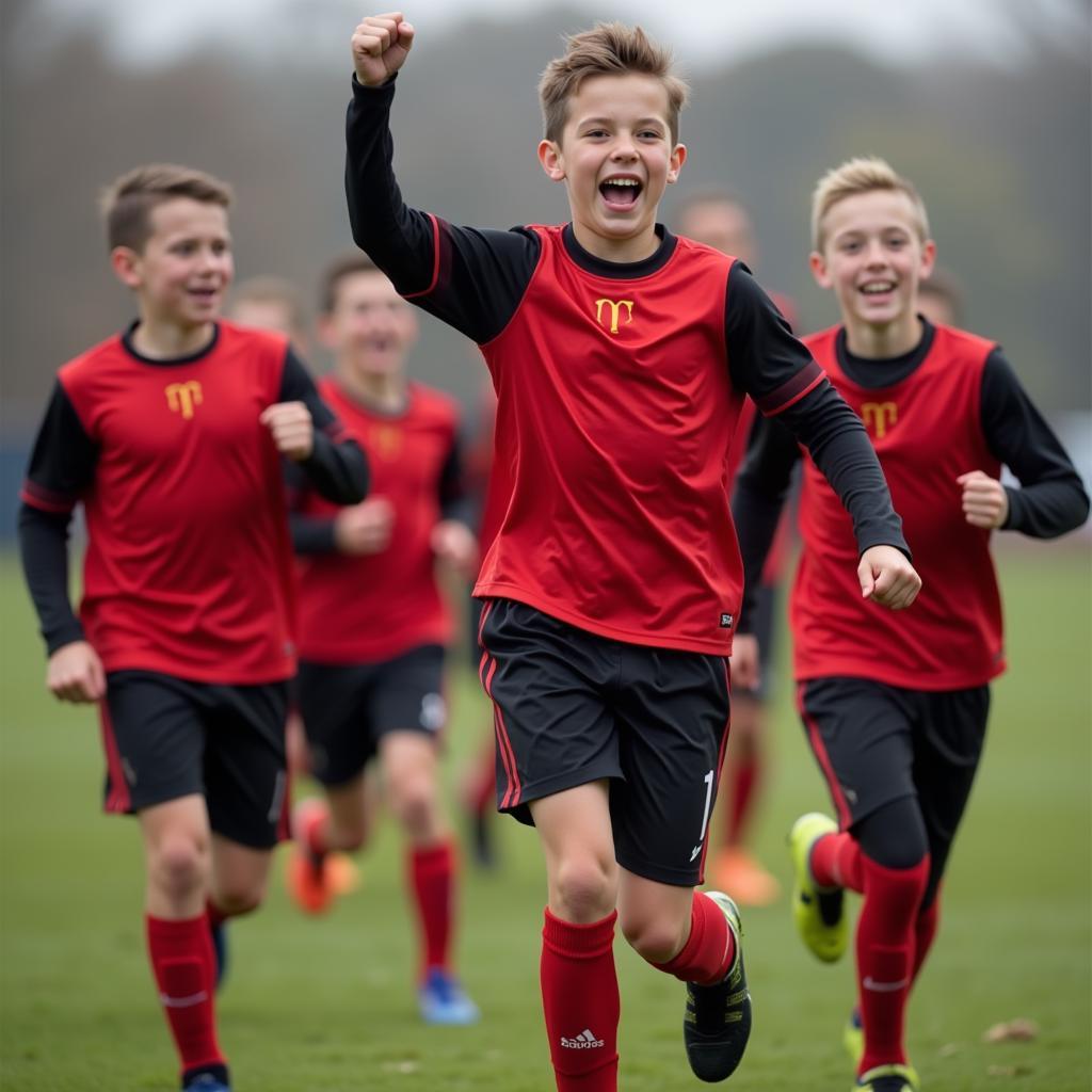 Francesco Camarda celebrates scoring a goal