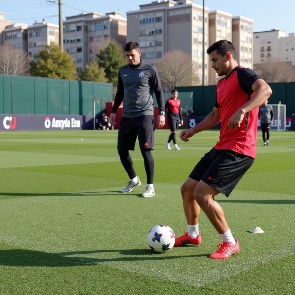 Francisco Arancibia training intensely