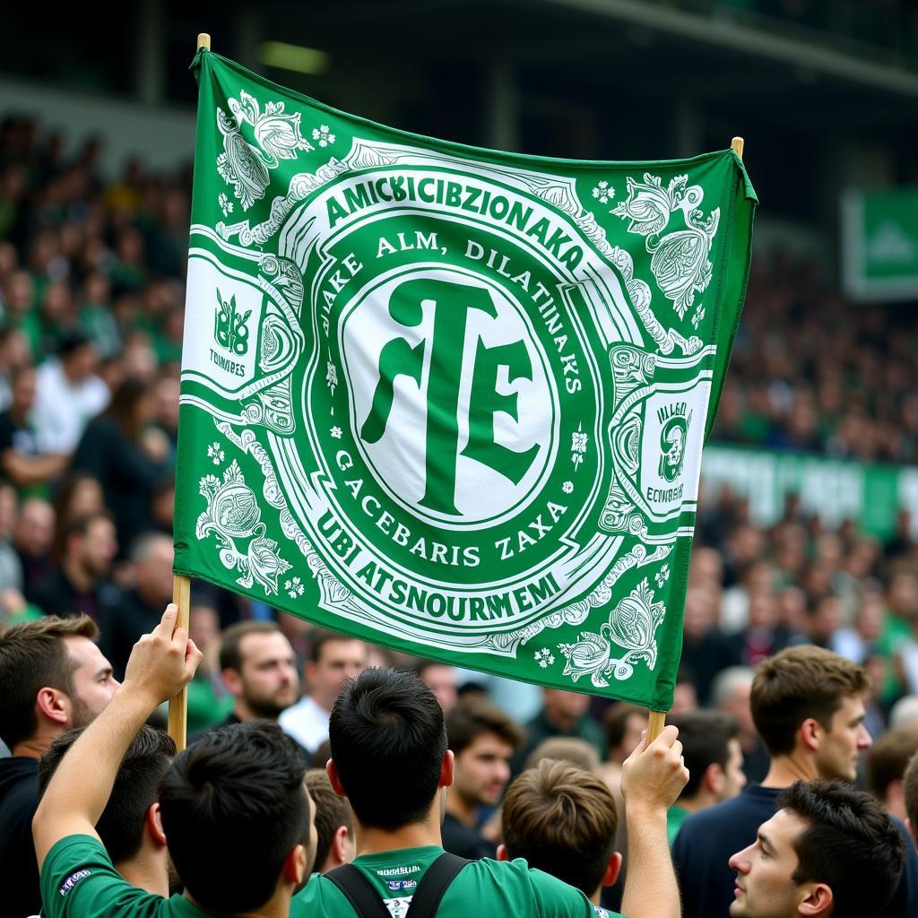 Gate 13 banner unfurled in the stands