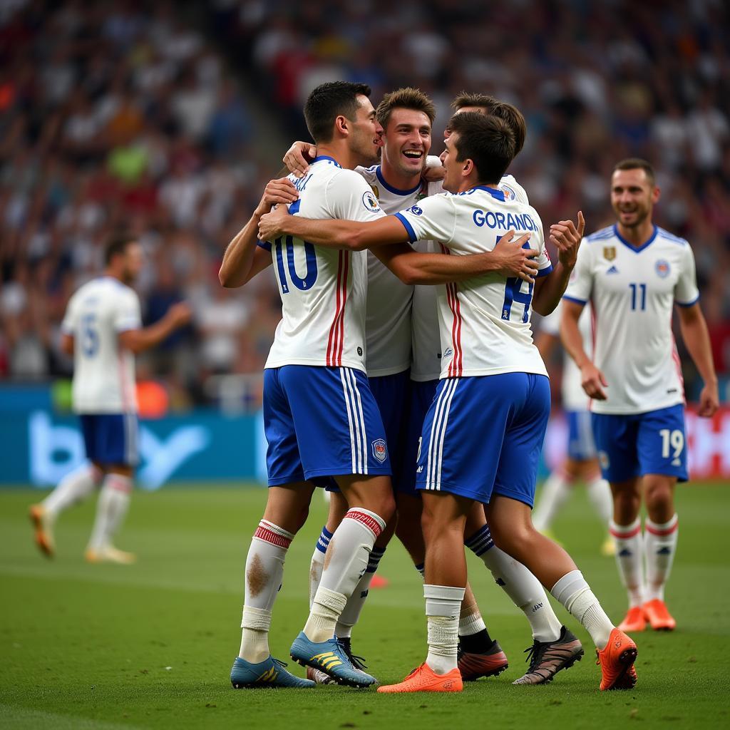 Goranović celebrates his winning penalty