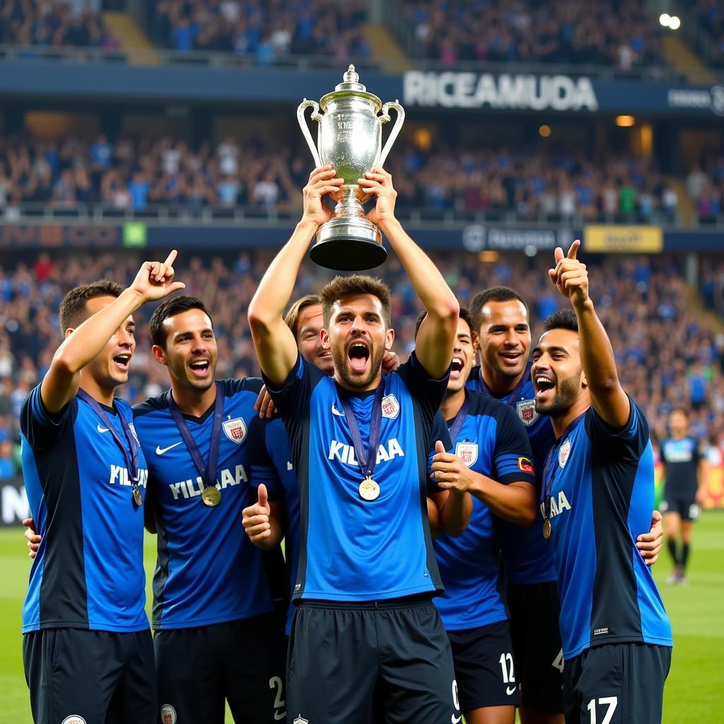 Gremio celebrating their Copa Libertadores victory