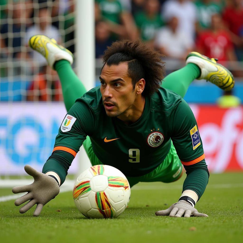 Guillermo Ochoa thực hiện pha cản phá xuất thần tại World Cup