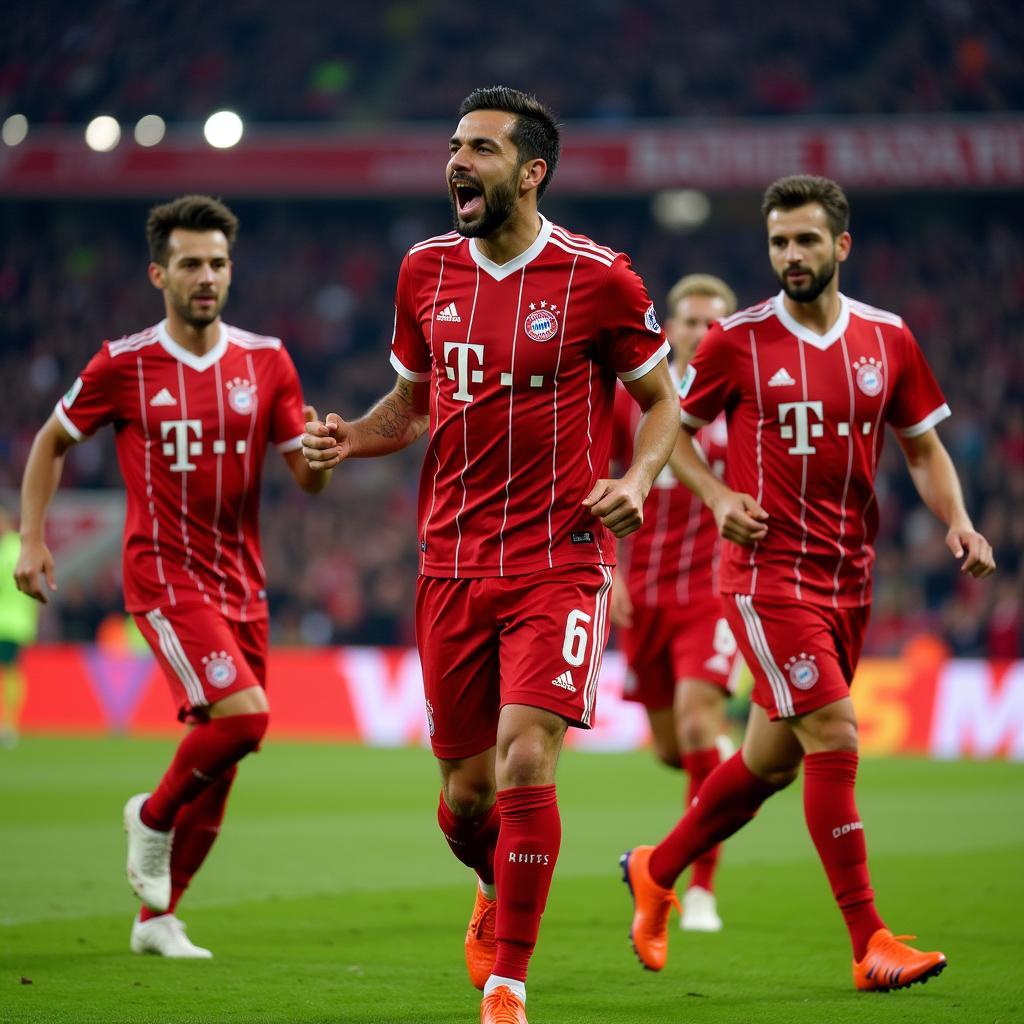 Hamit Altıntop ăn mừng bàn thắng trong màu áo Bayern Munich