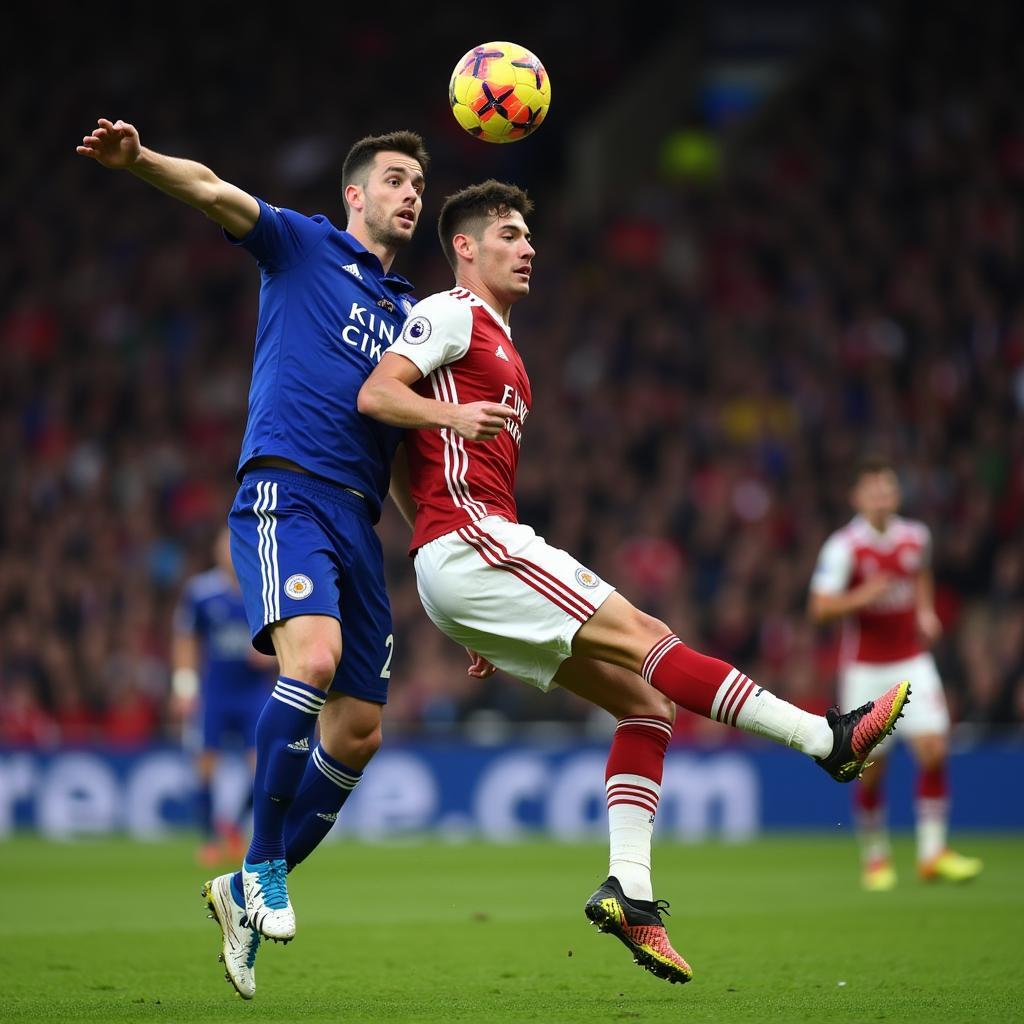 Harry Maguire thi đấu cho Leicester City