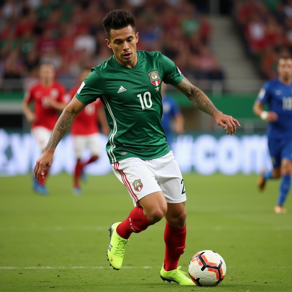 Henry Martín in action for the Mexican national team