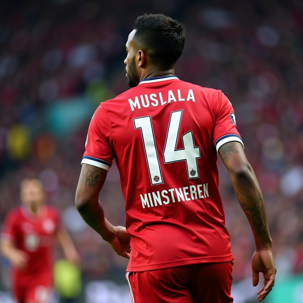 Jamal Musiala in his Bayern Munich jersey