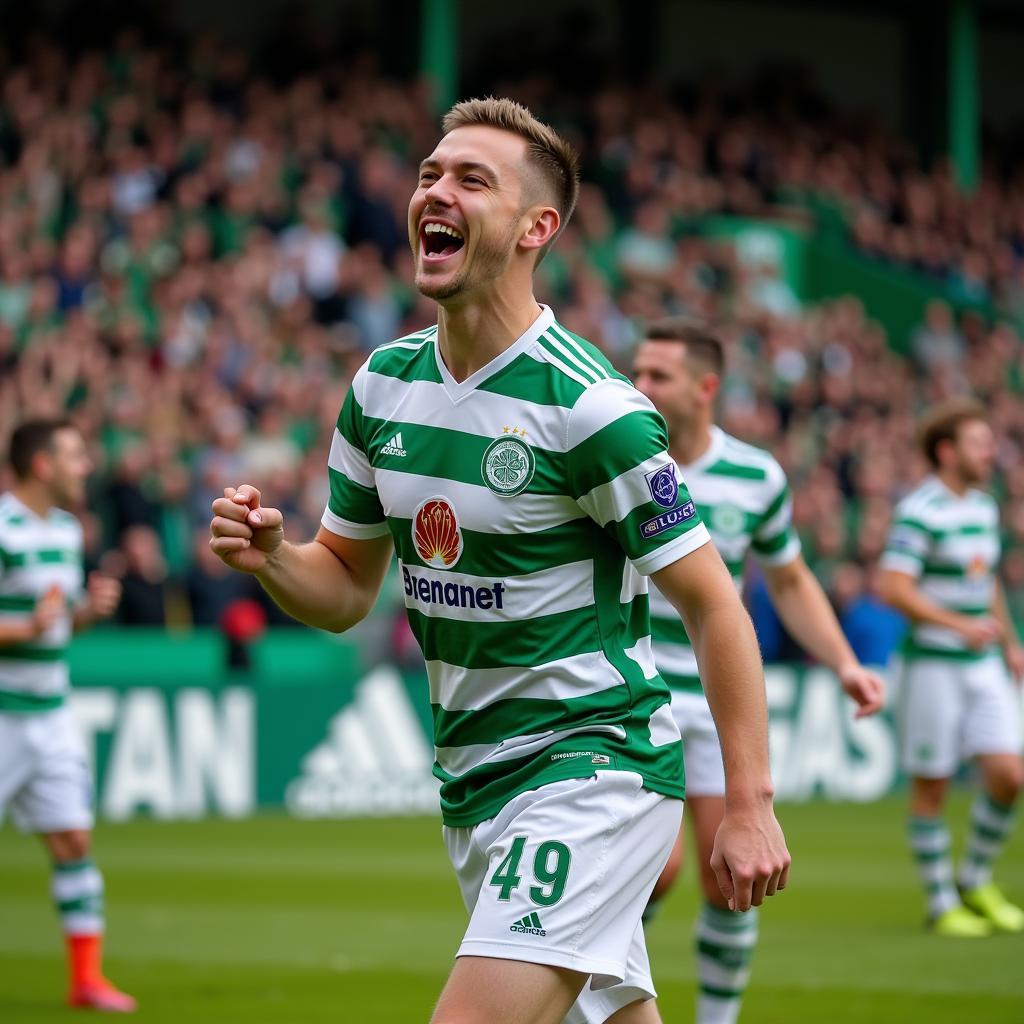 James Forrest Celebrating a Goal