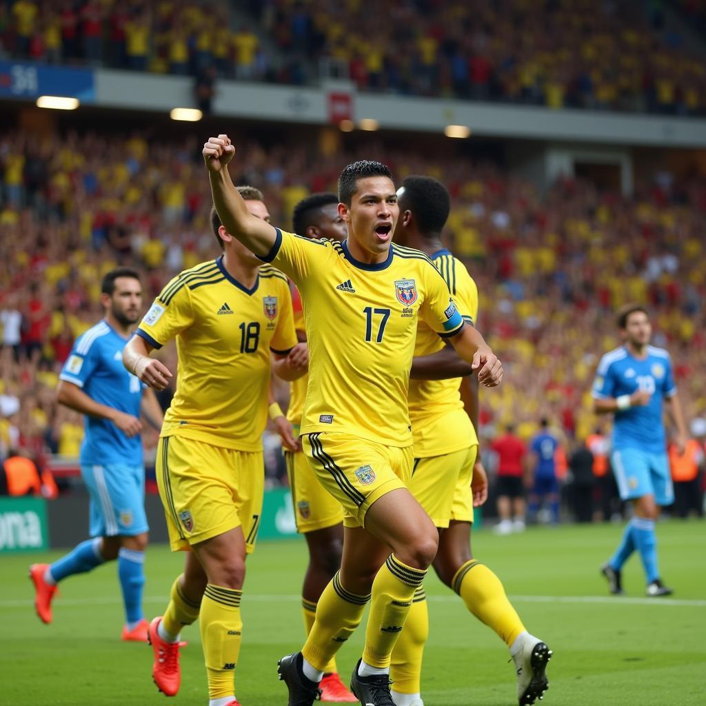 James Rodriguez ăn mừng bàn thắng tại World Cup 2014