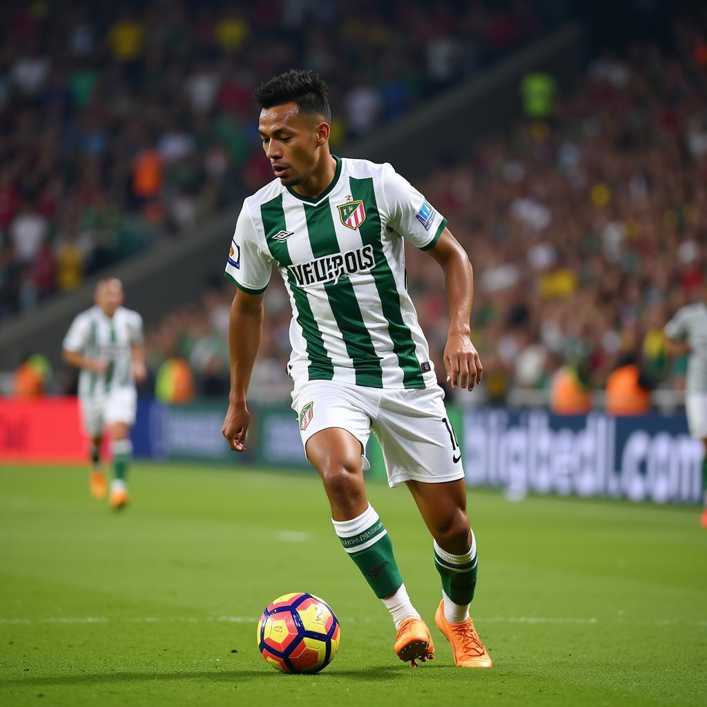 Jarlan Barrera trong màu áo Atletico Nacional