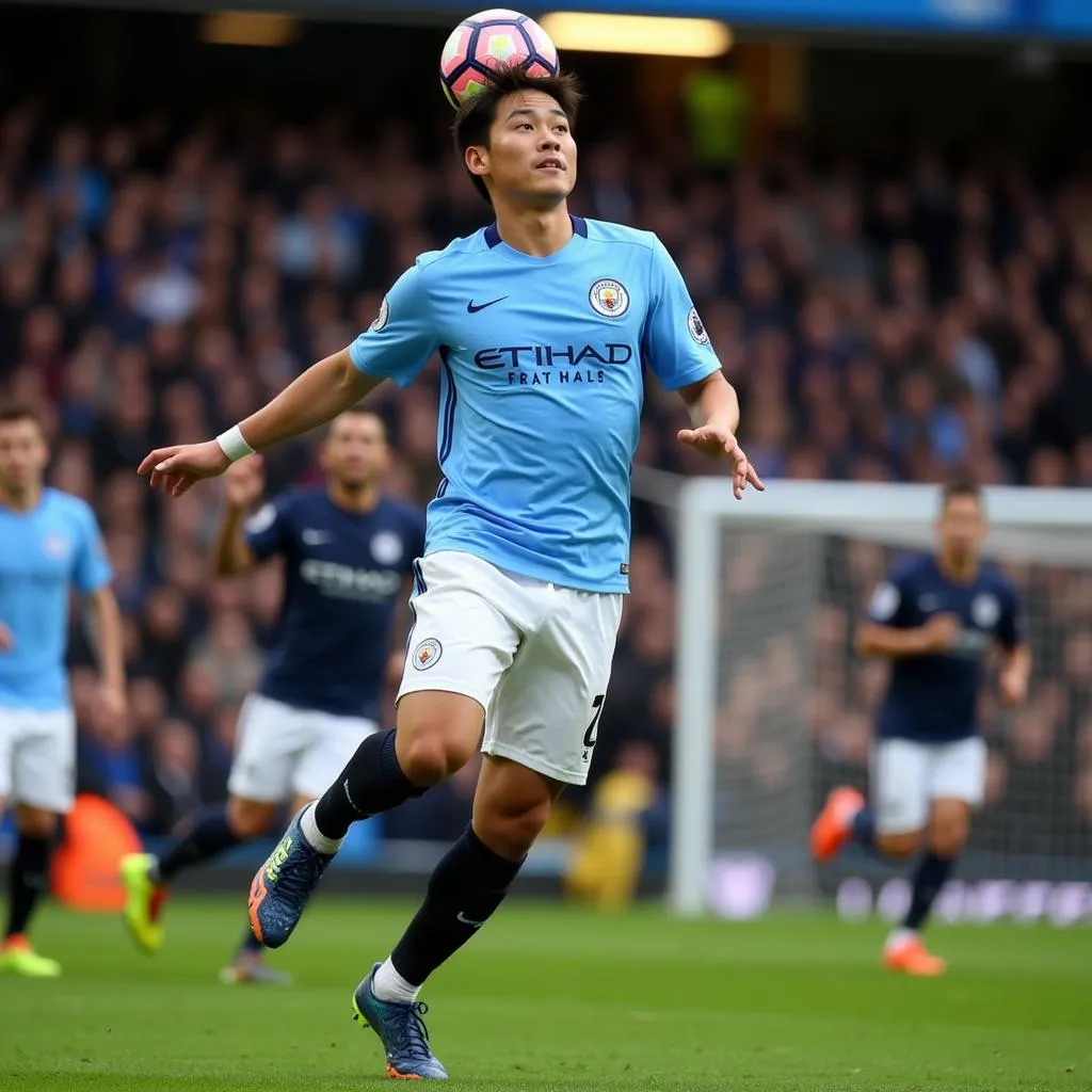 Jihai Sun trong màu áo Manchester City