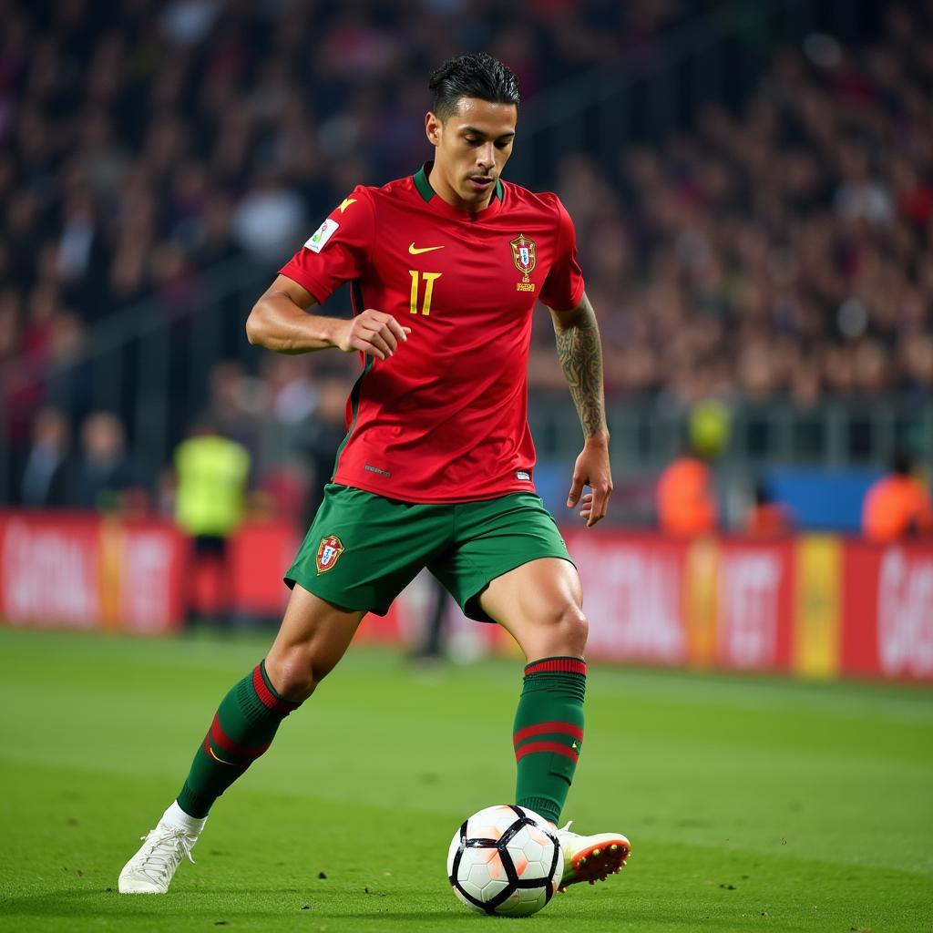 João Cancelo in action for the Portuguese national team