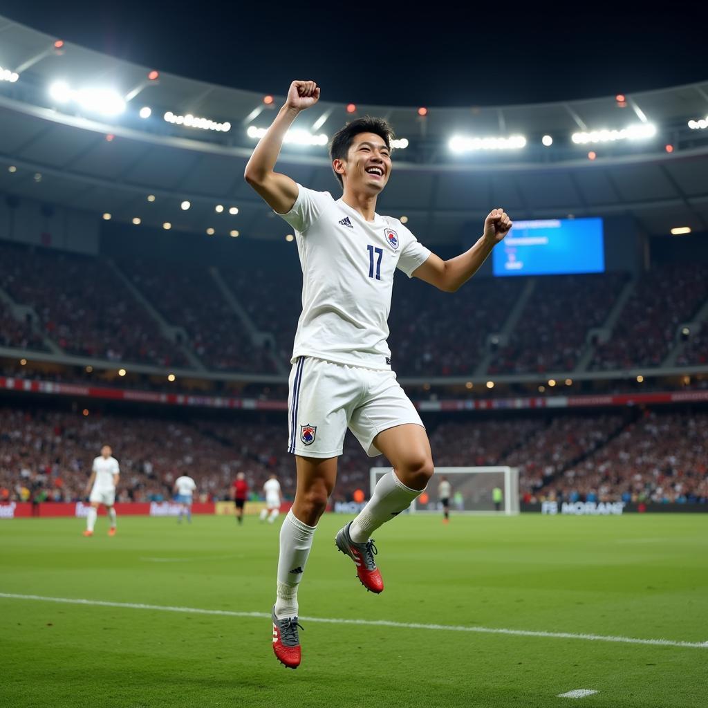 Jong Tae-Se ăn mừng bàn thắng tại World Cup