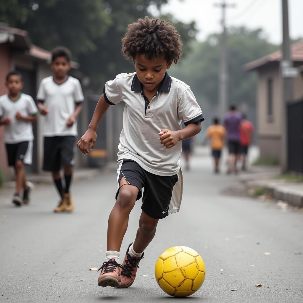 Jose Torres chơi bóng trên đường phố