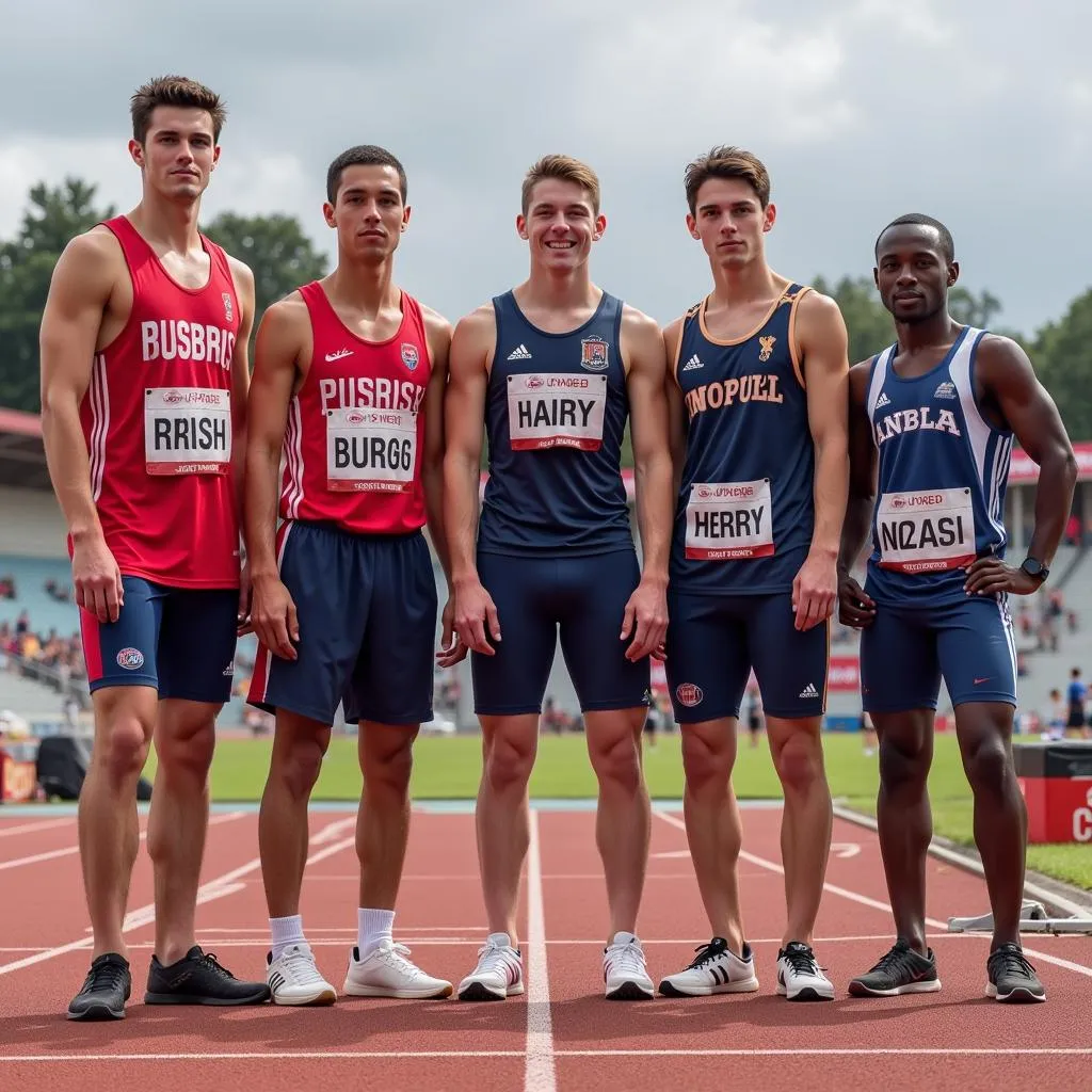 Josh Kerr standing with other athletes