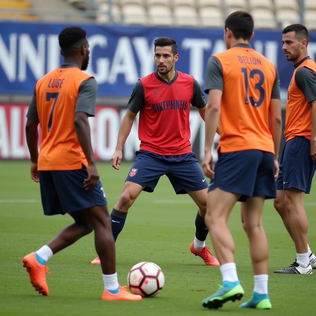 Juan Sebastián Herrera trains with his teammates