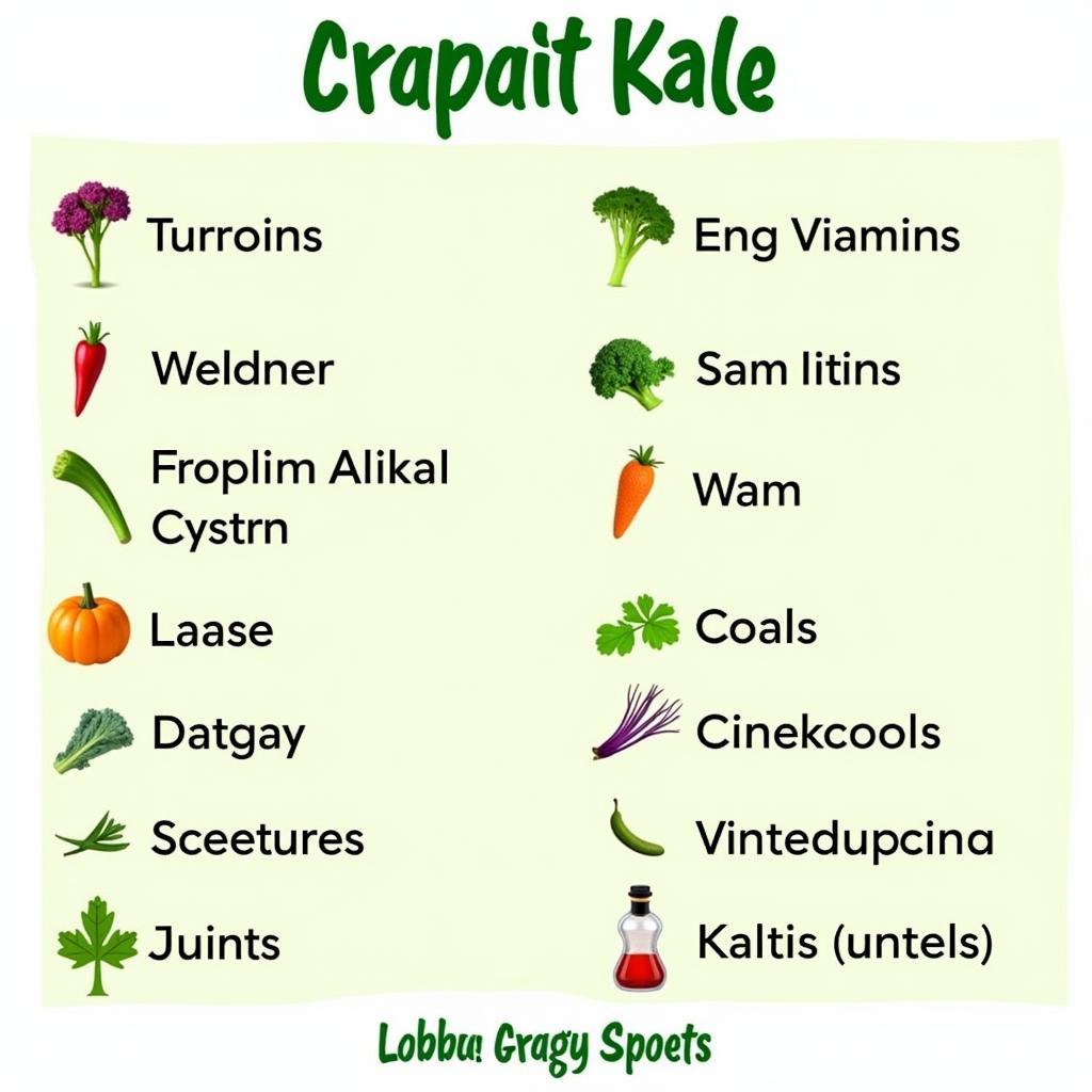 Chart showing kale's nutritional value