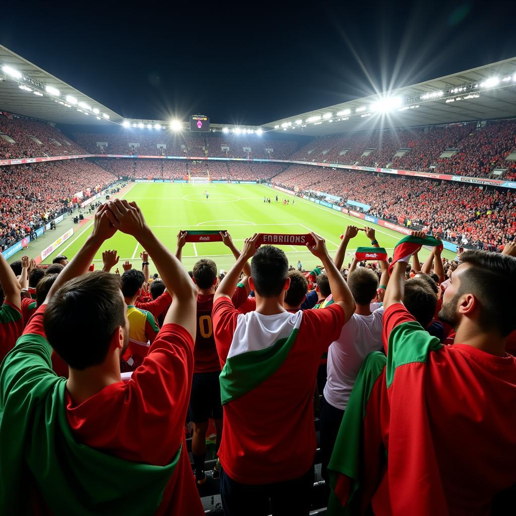 Bulgarian Football Fans Cheering