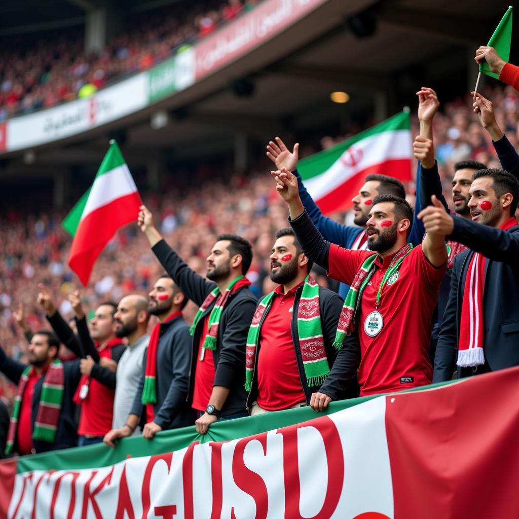 Gol Gohar FC fans celebrate a victory