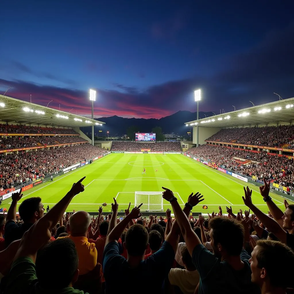 Khán giả cổ vũ cuồng nhiệt tại Athlone Stadium