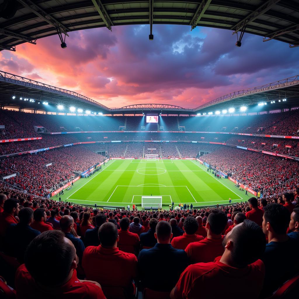 Enthusiastic fans cheering at Emirates Club Stadium