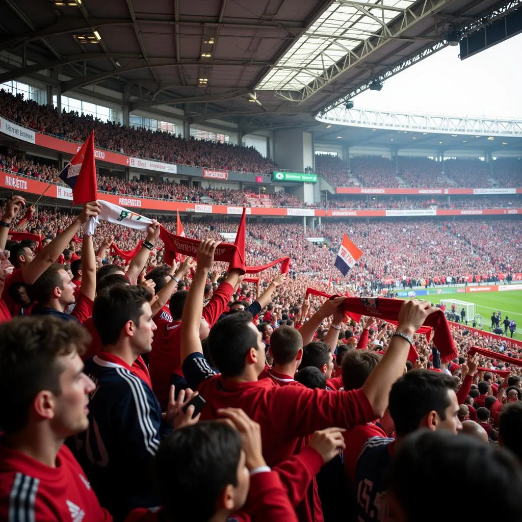 Cổ động viên cổ vũ tại Kras Stadion