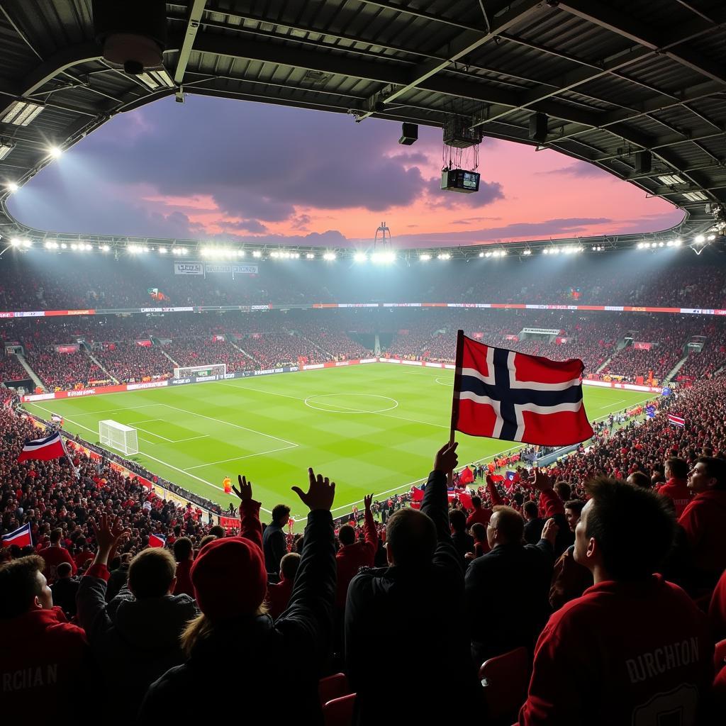 Cổ động viên cuồng nhiệt tại Brann Stadion