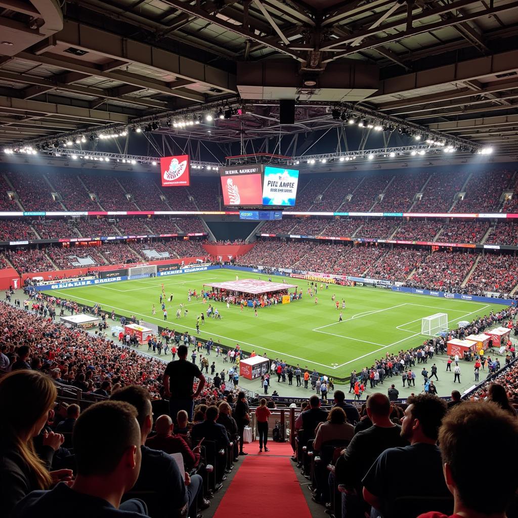 Entertainment area inside Stade Olympique Lyonnais