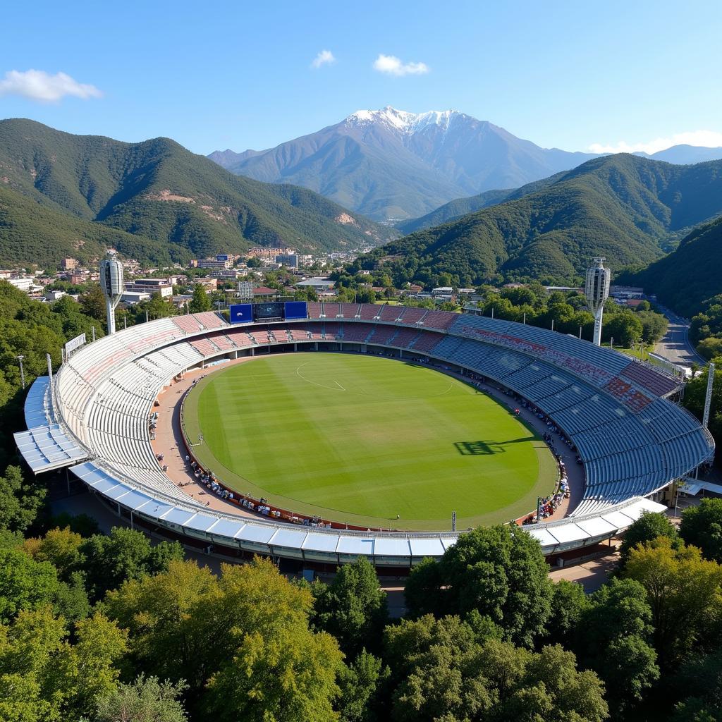 Khung cảnh bên ngoài sân vận động Estadio Rose Bowl