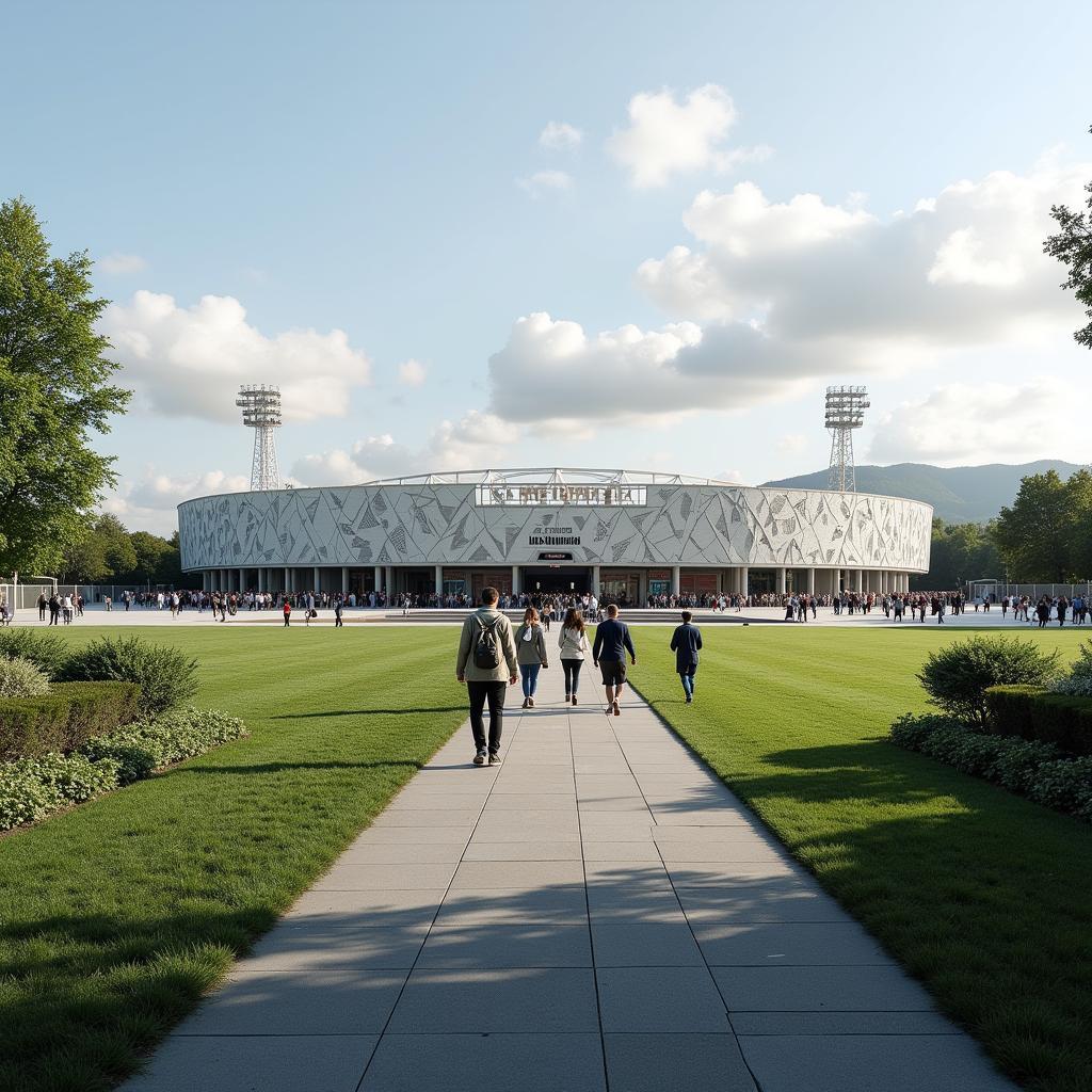 Khung cảnh bên ngoài sân vận động Stade de la Meinau