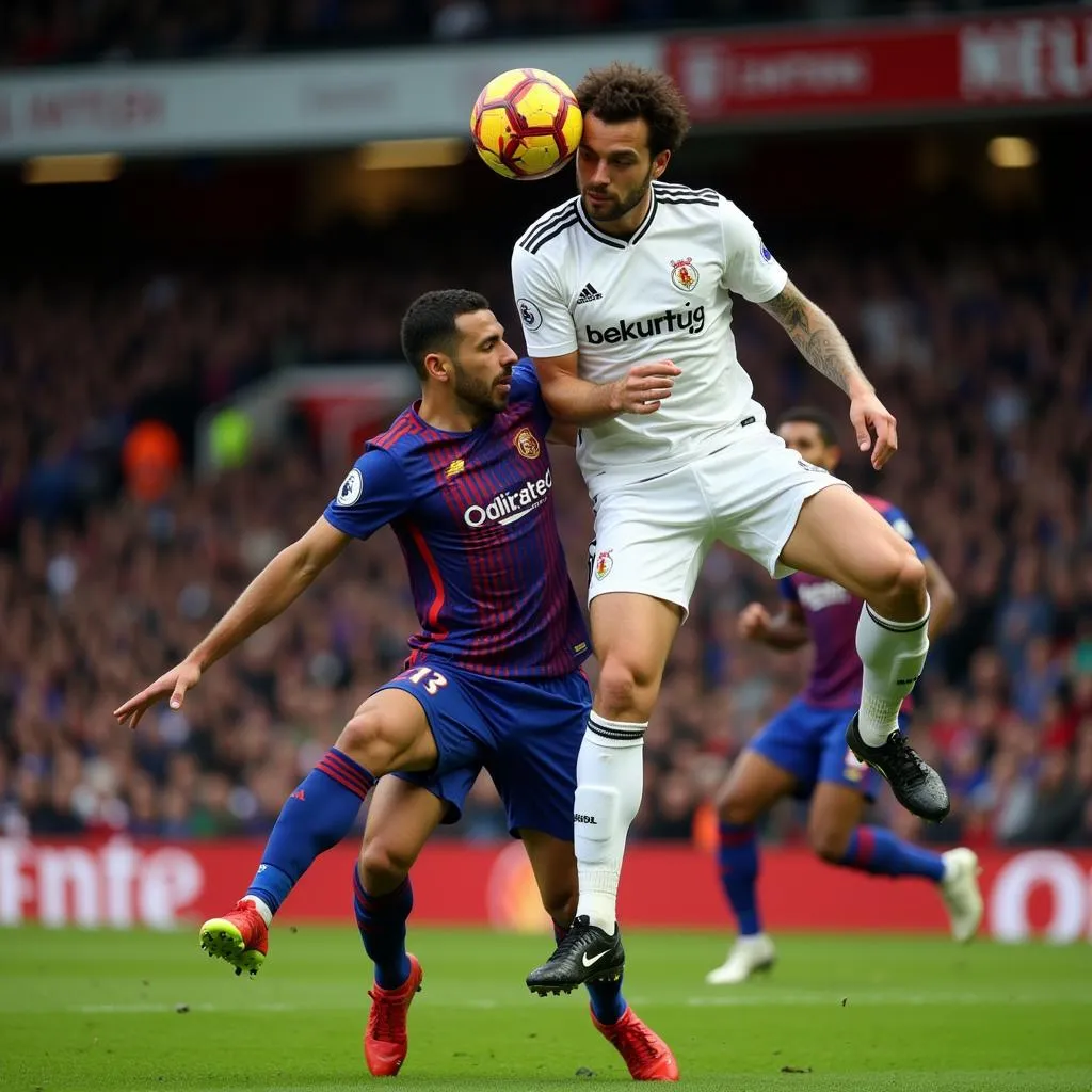 Kieran Trippier challenging for a header