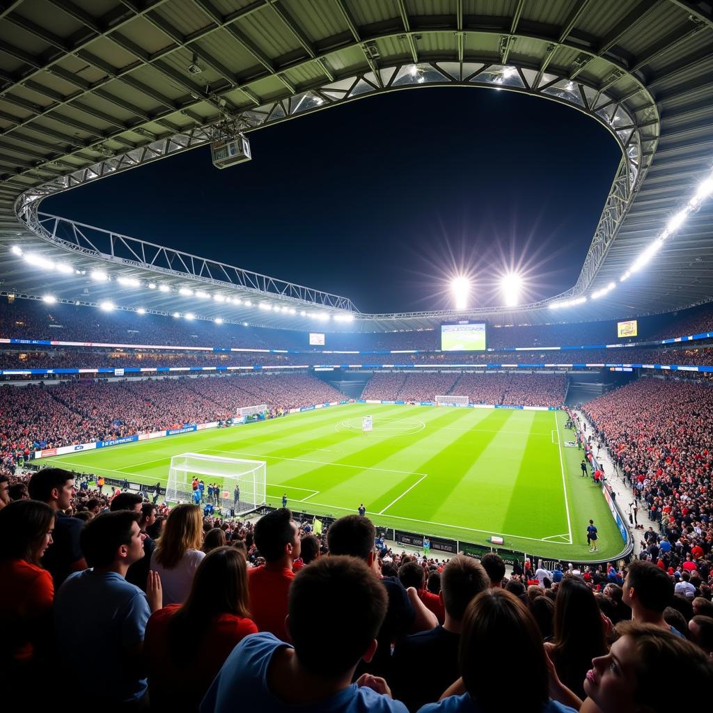 Không khí cuồng nhiệt trên khán đài sân vận động Kiev Stadium trong trận chung kết UEFA Champions League 2018