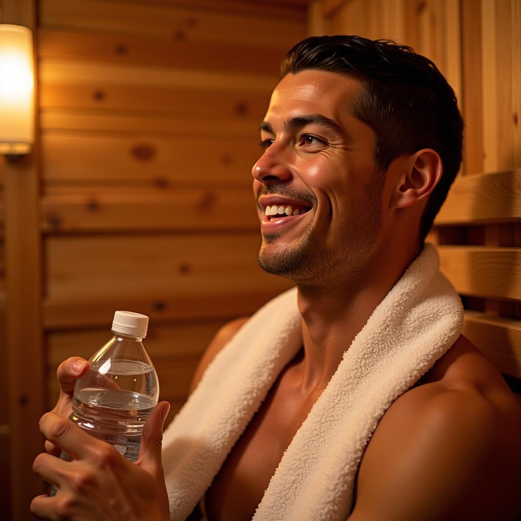 Cristiano Ronaldo chia sẻ kinh nghiệm sauna