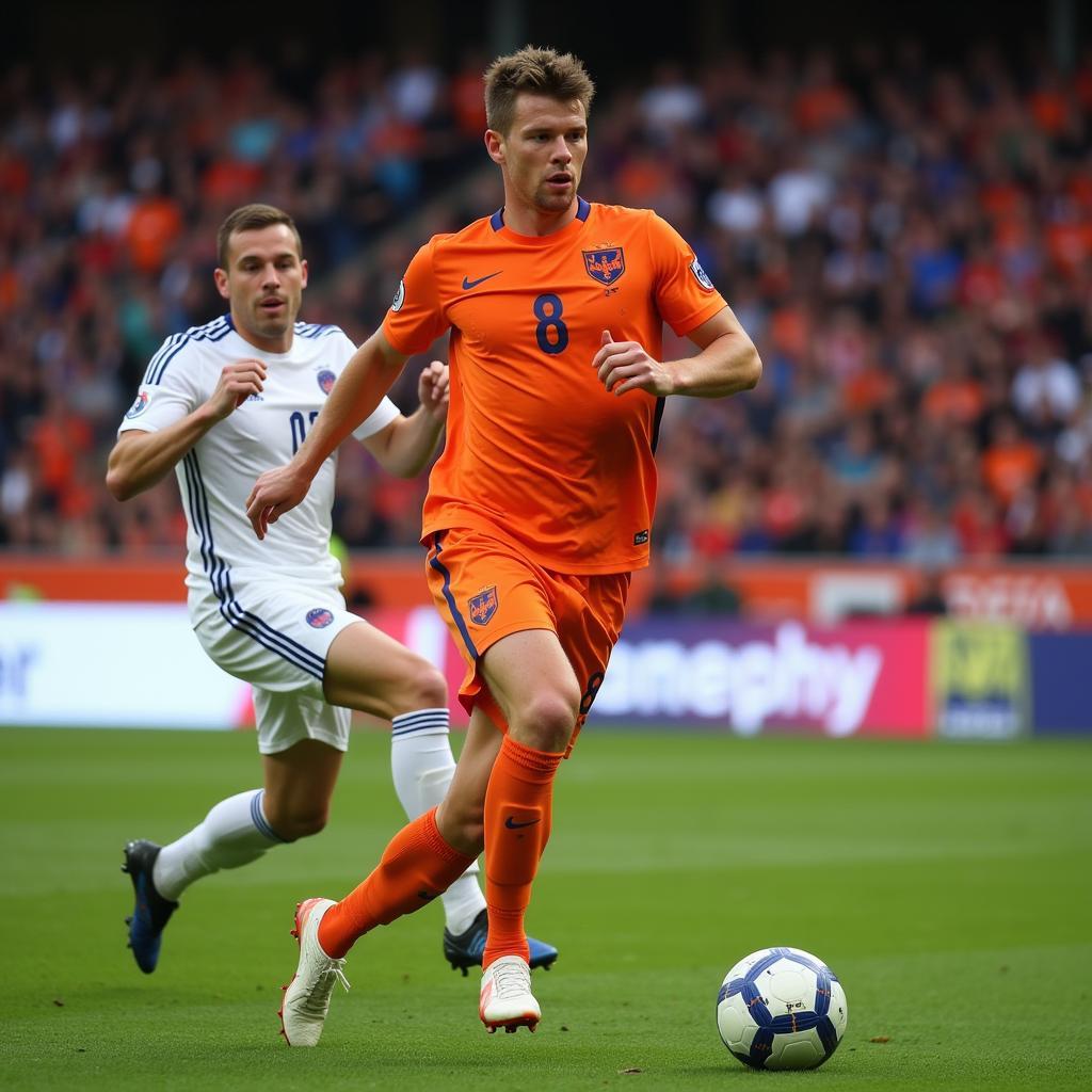 Klaas-Jan Huntelaar trong màu áo đội tuyển Hà Lan