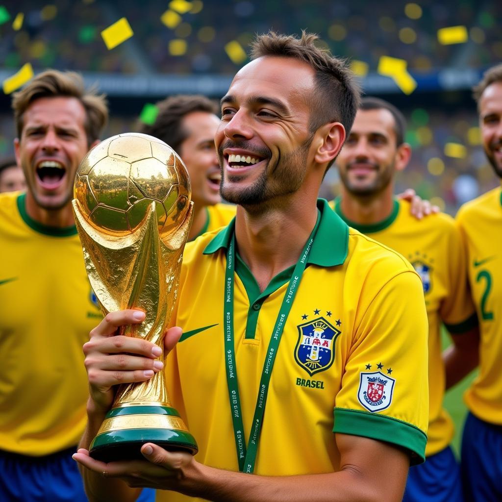 Kléberson in his Brazil jersey during the 2002 World Cup.