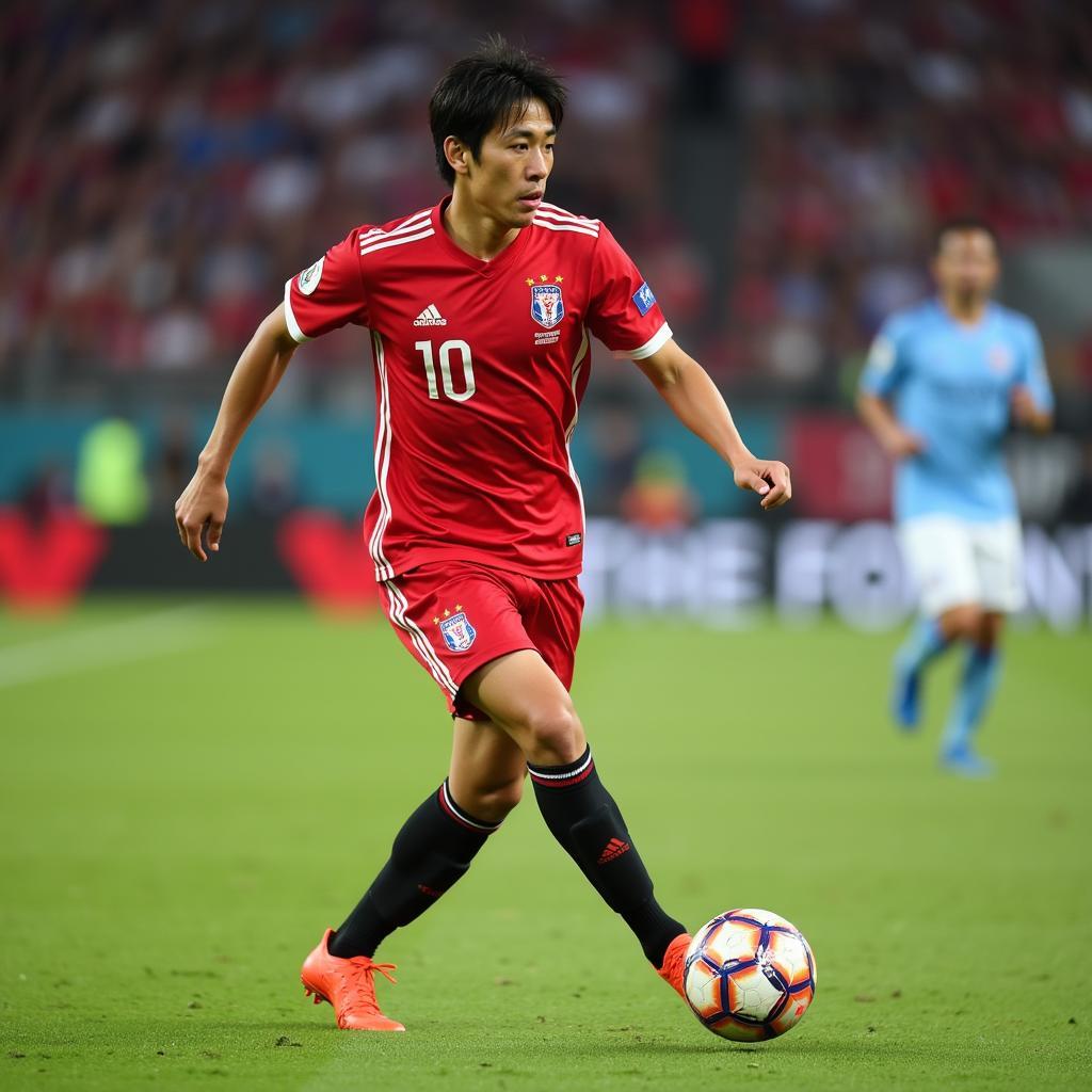 Kosuke Nakamura thực hiện đường chuyền