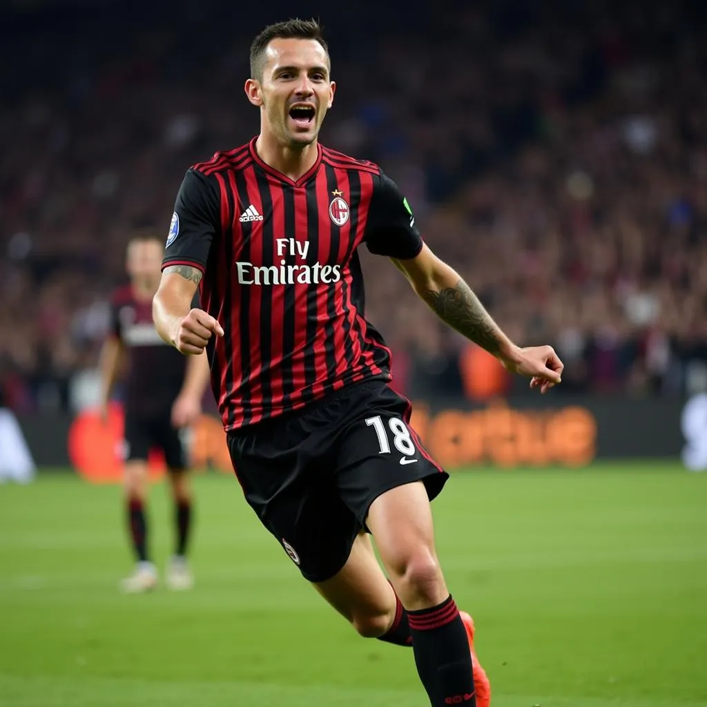 Rade Krunic celebrating a goal for AC Milan