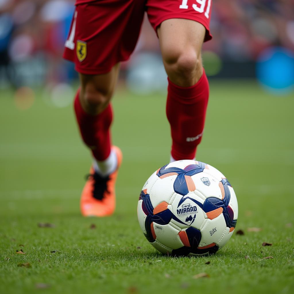 Denisson demonstrating ball control techniques