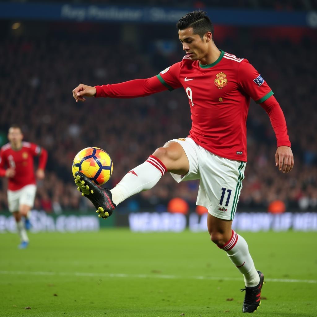 Cristiano Ronaldo thực hiện kỹ thuật zipas