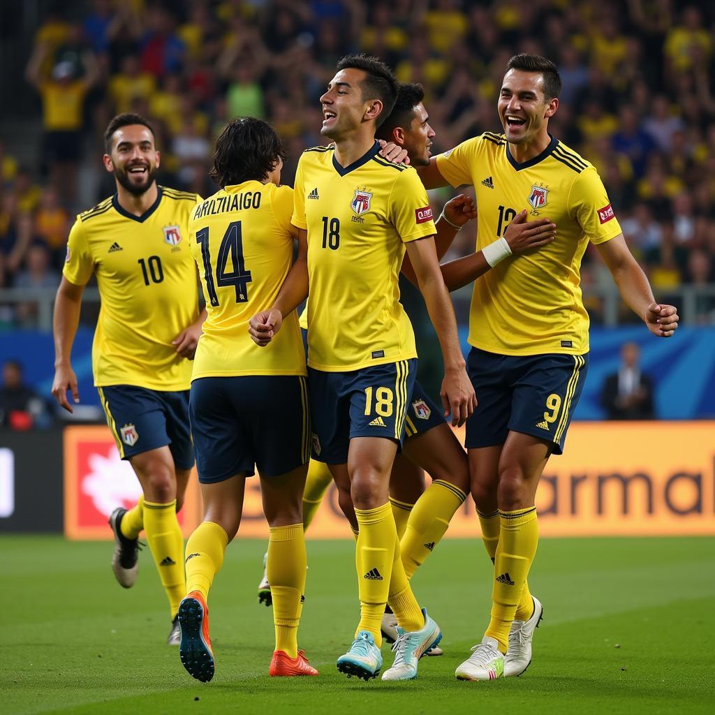 Léo Baptistão celebrating a goal