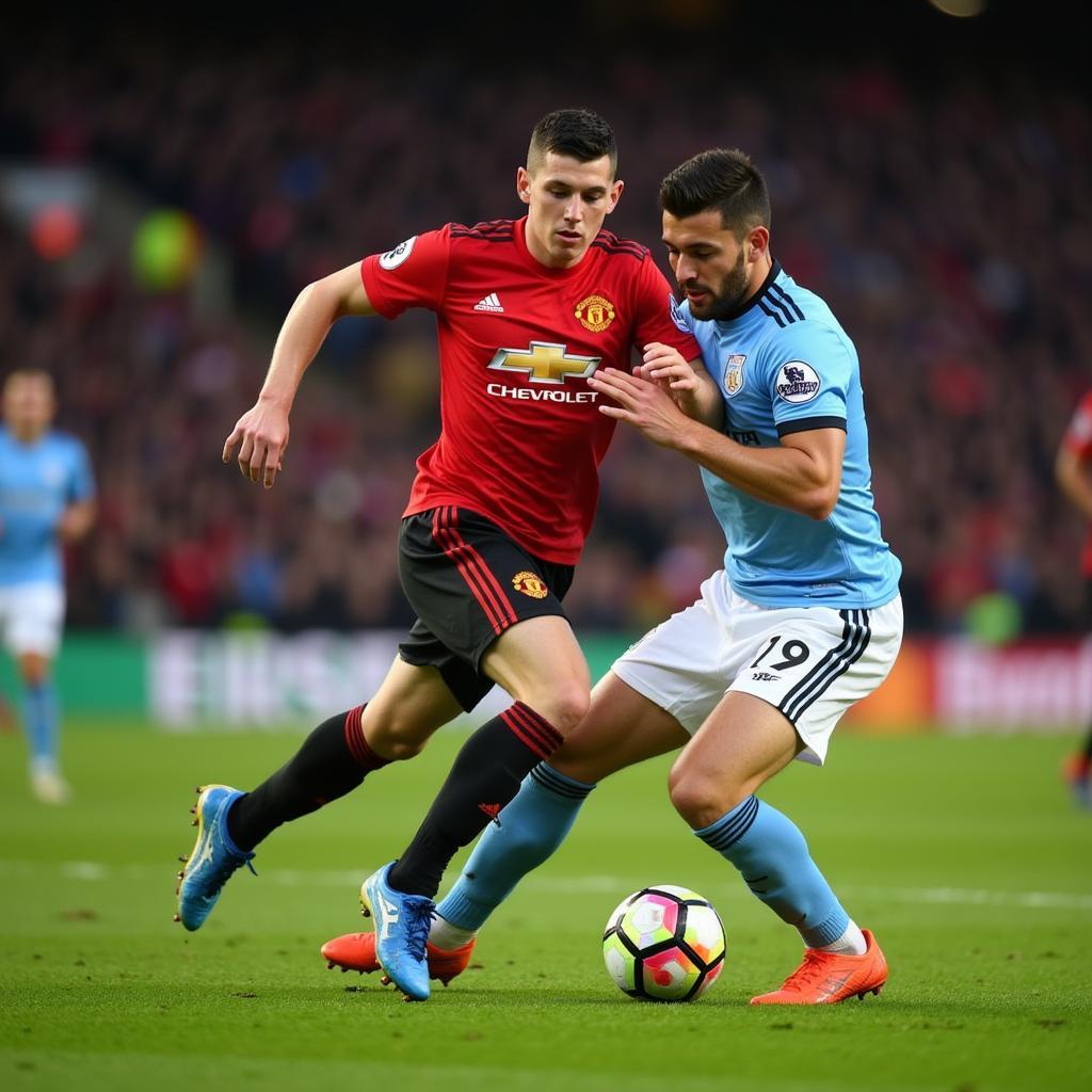 Liam Miller playing for Manchester United