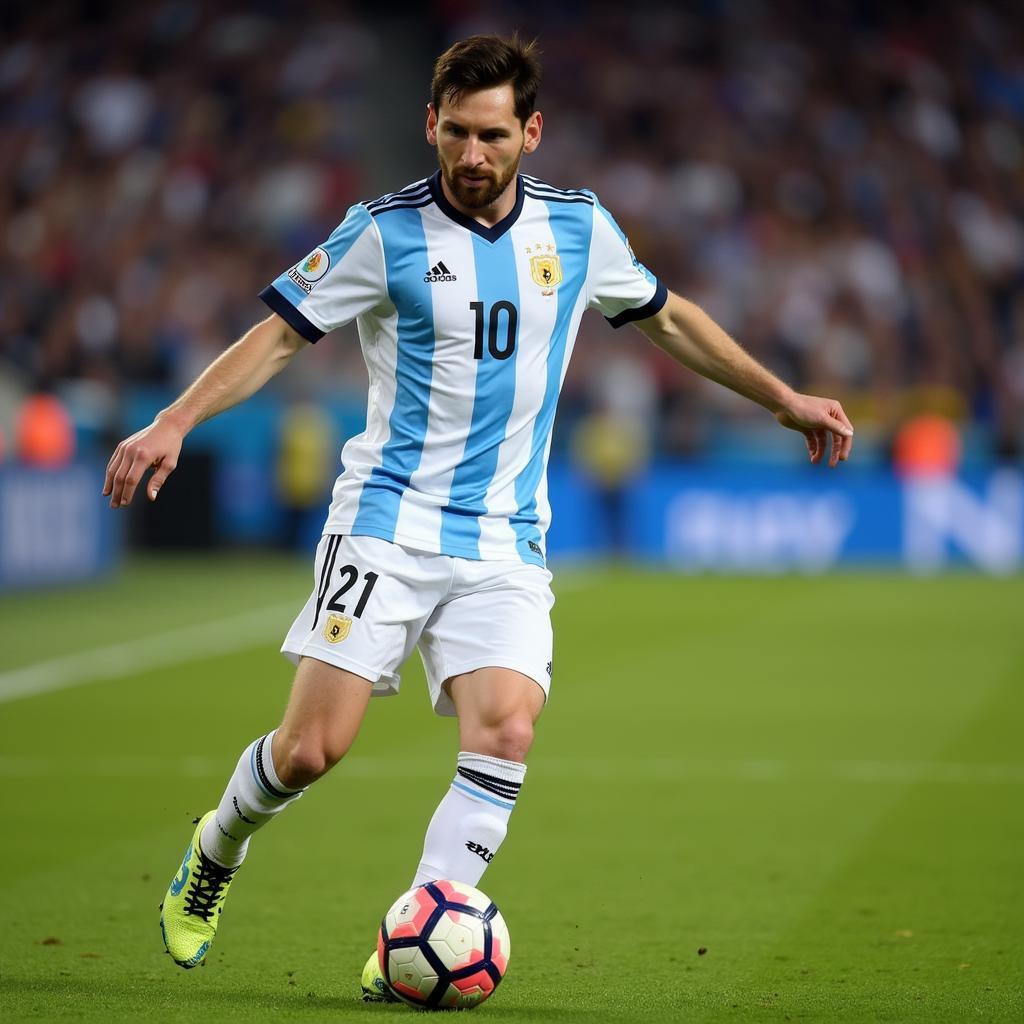 Lionel Messi Controls the Ball