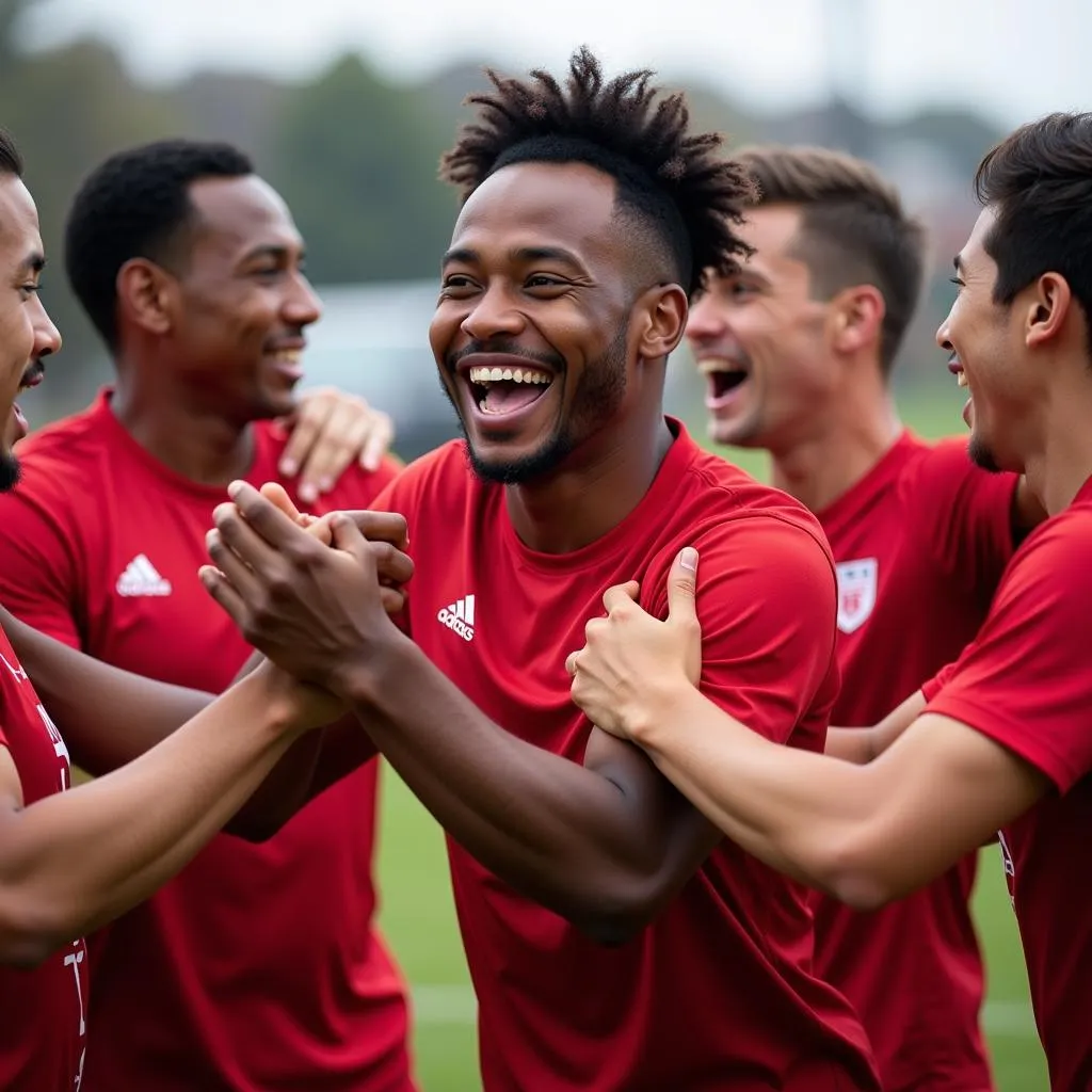 Luis Malagón celebrates a victory with his teammates